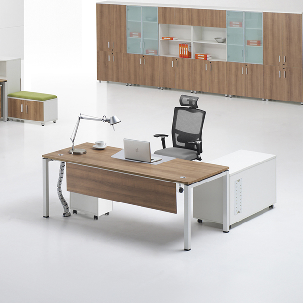 Design custom retro classic office furniture CEO wooden executive desk manager desk with drawer industrial boss office desk