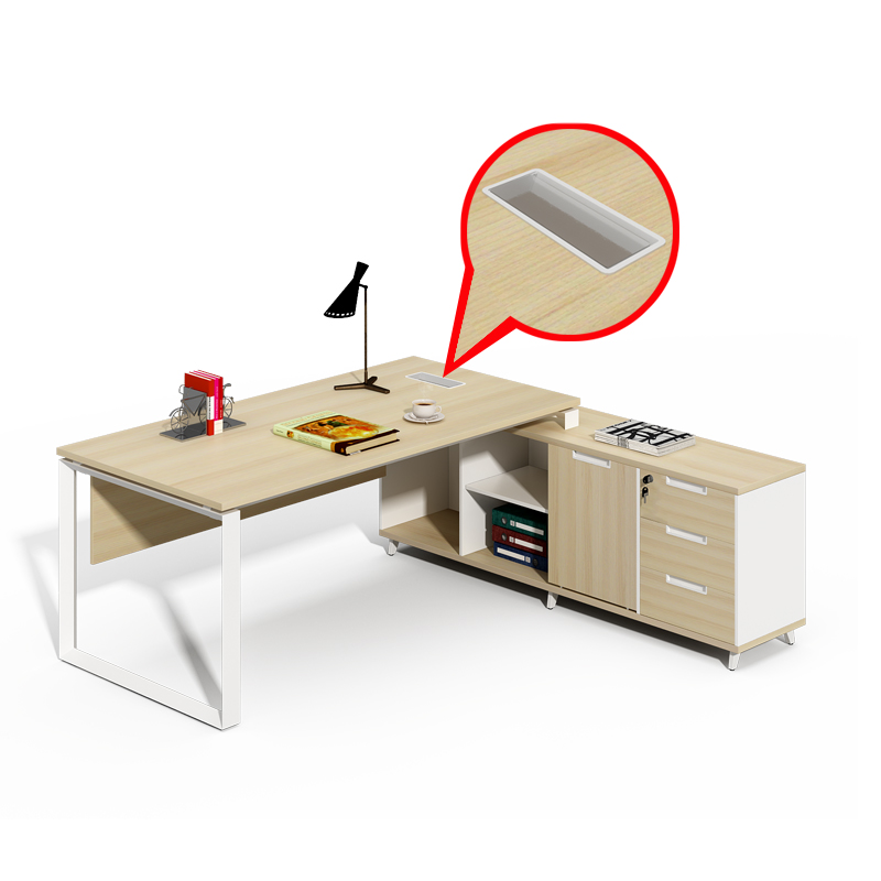 High quality white metal frame modern style workstation L-shaped manager desk