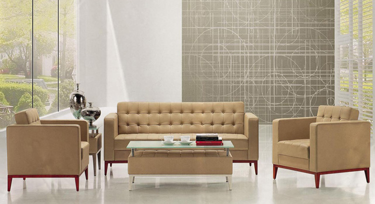 Luxury Office Commercial Furniture Sectional 3 Seater Sofa Sets Modern New Design Leather Office Sofas