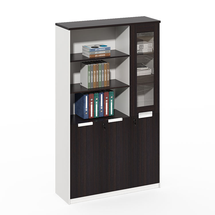 Commercial furniture 2 swing doors wooden bookcase furniture