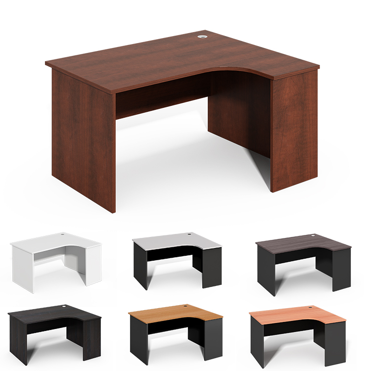 hot saling simple design modern wooden office desk with three side drawers