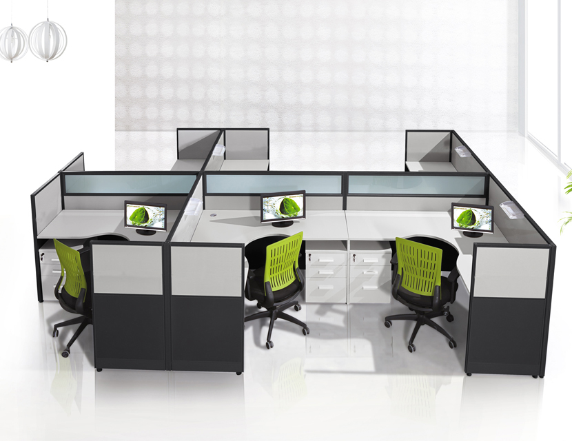 Sound Proof Cubicles Office Desk Workstation 4 Person Office Cubicle