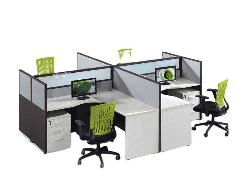 Sound Proof Cubicles Office Desk Workstation 4 Person Office Cubicle