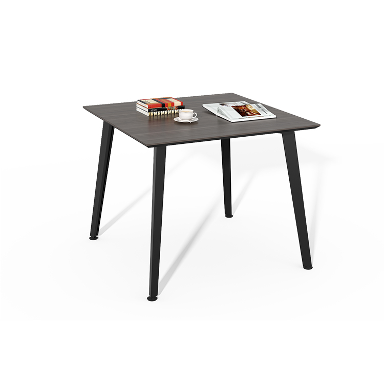 European style simple wooden panel design metal material legs black coffee table