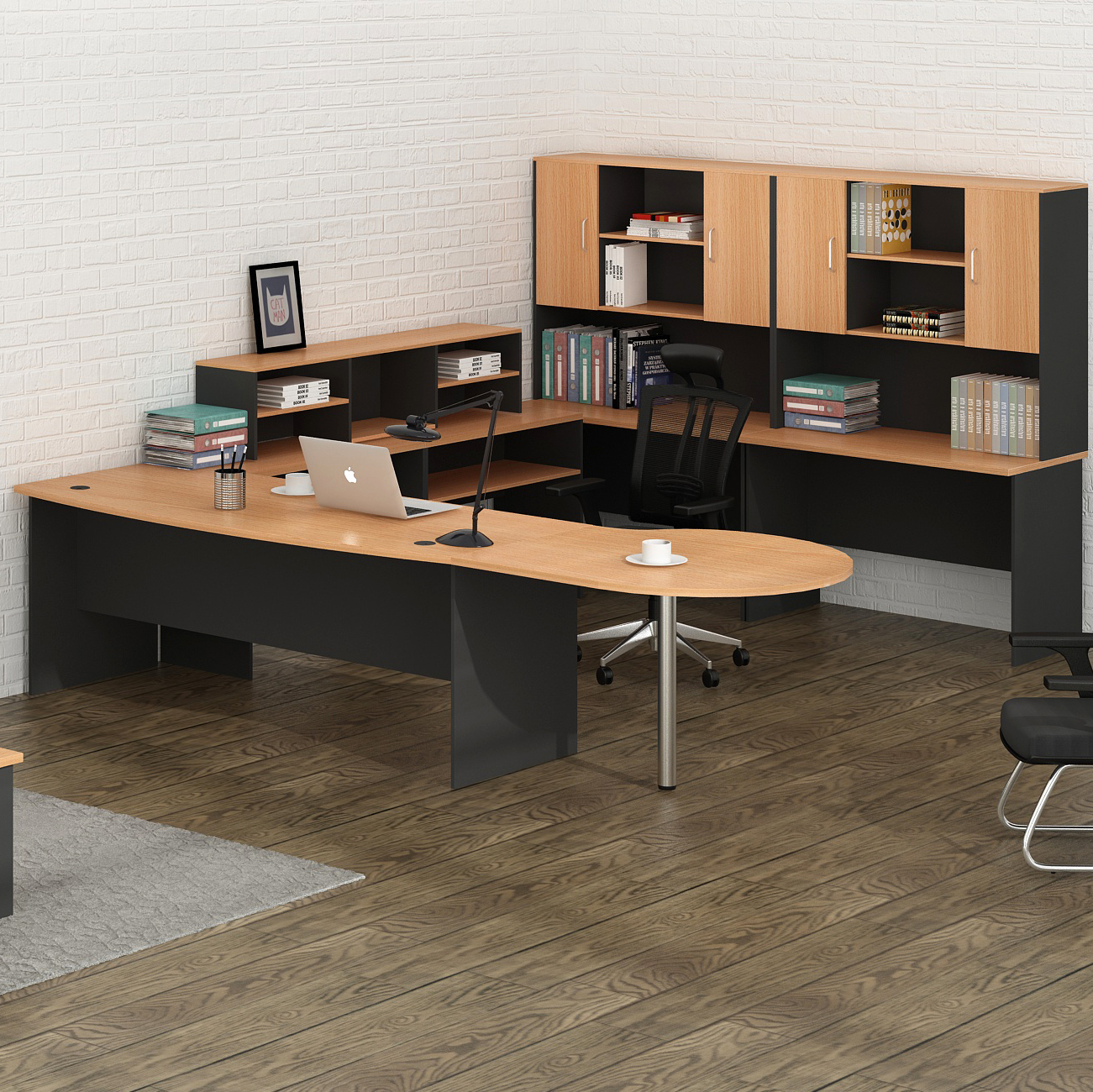 Modern Hot Selling Wholesale Wooden Office Furniture Durable Boss Executive Desk office table with side table