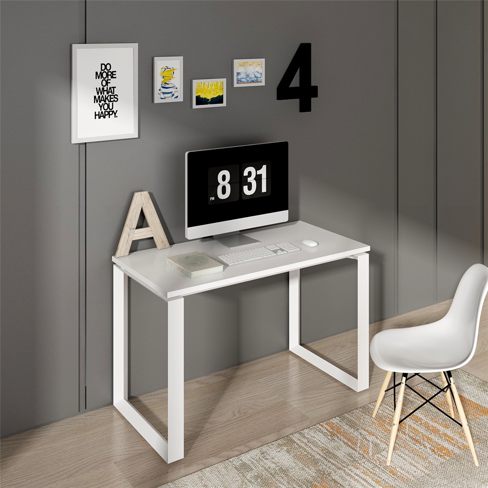 Factory base price custom brand new series simple modern style white computer desk for bedroom small workshop office studio