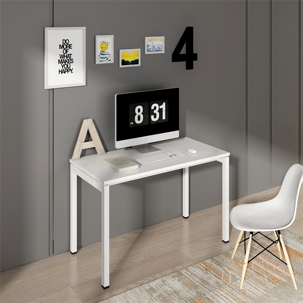 Factory base price custom brand new series simple modern style white computer desk for bedroom small workshop office studio