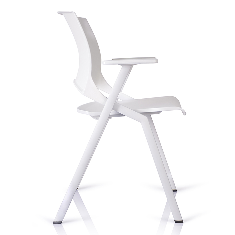Koop op maat gemaakte nieuwe designmeubels Stapelbare opvouwbare plastic stoel Prijs Moderne bruiloftsschool Stapelbare witte metalen fabrikant