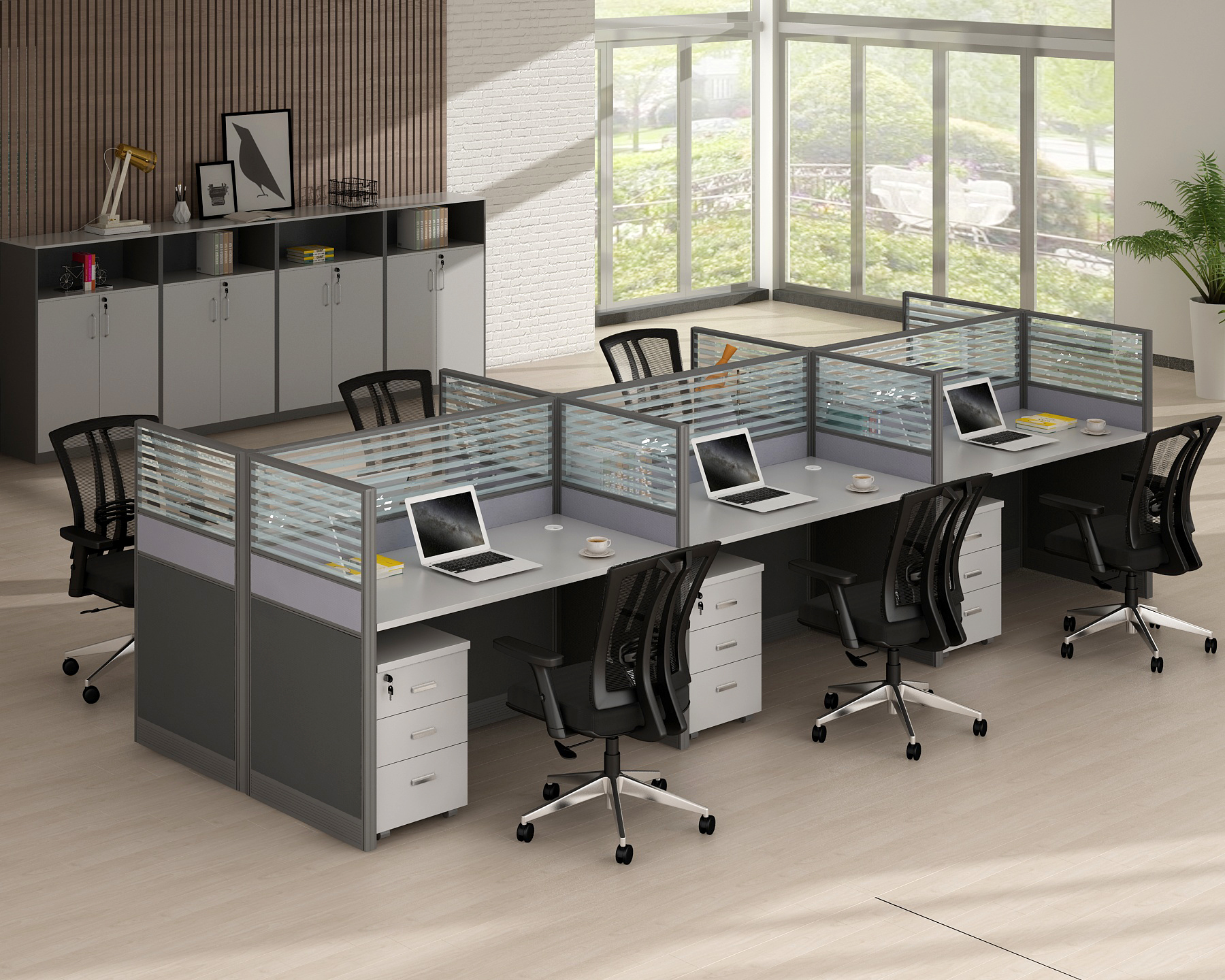 Factory customized system office furniture melamine sheet workstation desk modern design style