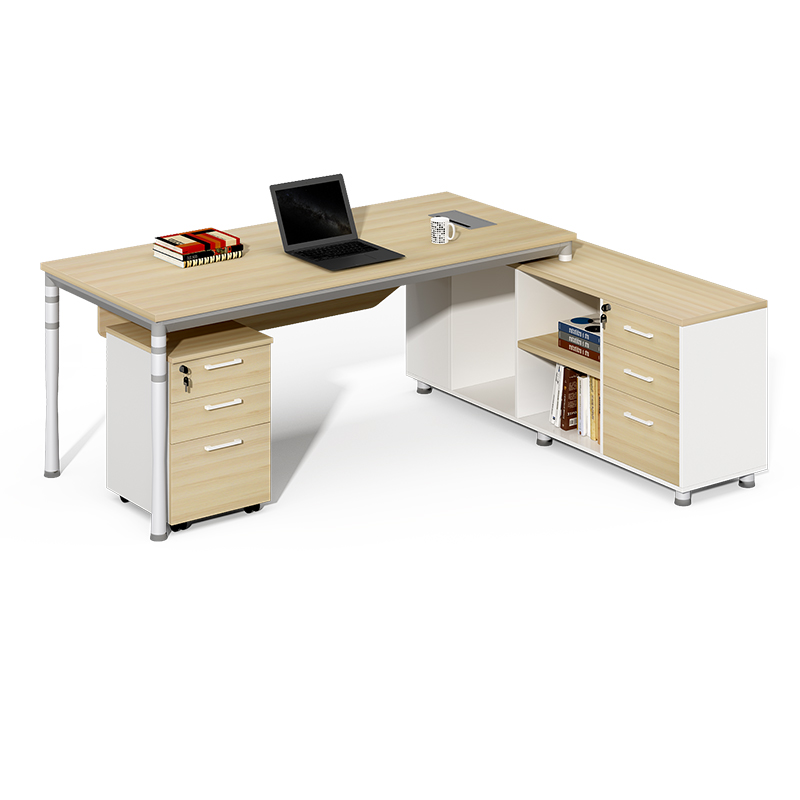 simple modern wooden computer desks office desk with storage box for home or office