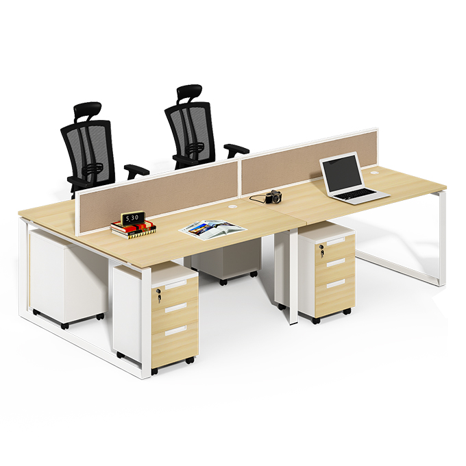 2019 New type bookcase with computer desk face to face office desk cubicle 2 person workstation
