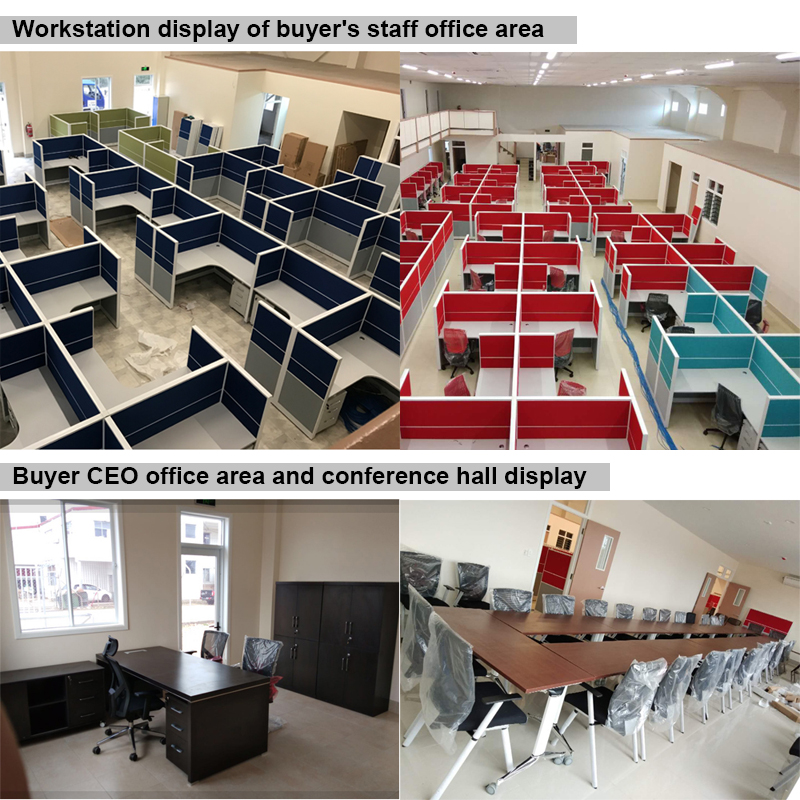 2019 New type bookcase with computer desk face to face office desk cubicle 2 person workstation
