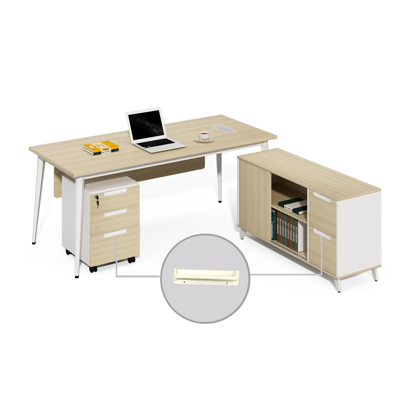 Factory custom modern style wooden panel metal steel frame executive desk CEO table office Manager Desk