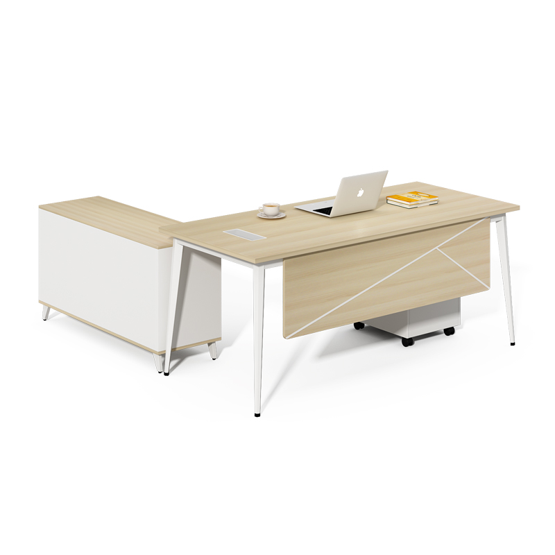Factory custom modern style wooden panel metal steel frame executive desk CEO table office Manager Desk