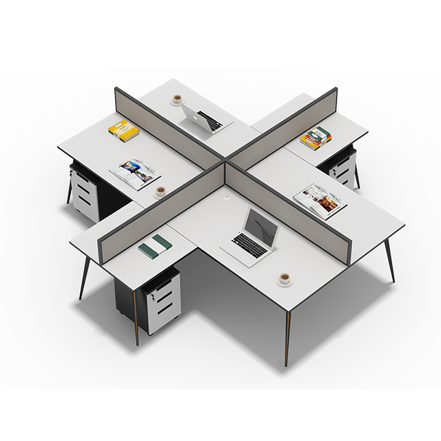 High-quality modular office furniture X-type 4-segment partition workstation, each 90-degree cubicle desk