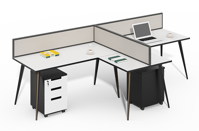 High-quality modular office furniture X-type 4-segment partition workstation, each 90-degree cubicle desk