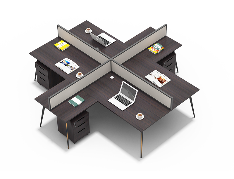 High-quality modular office furniture X-type 4-segment partition workstation, each 90-degree cubicle desk