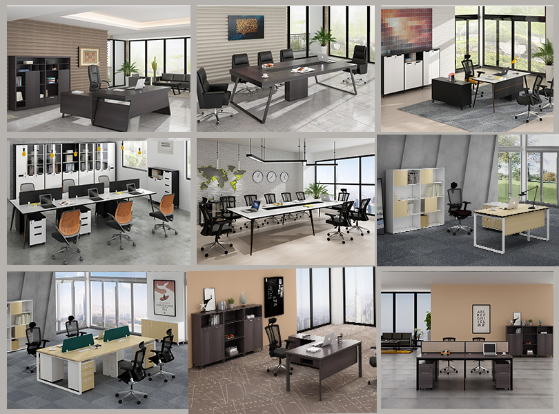Guangzhou office furniture factory custom modern latest administrative desk with drawers adjustable boss administrative desk