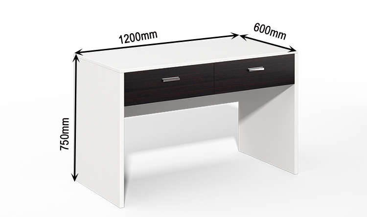 Luxury home desk small two drawers Black and white writing table