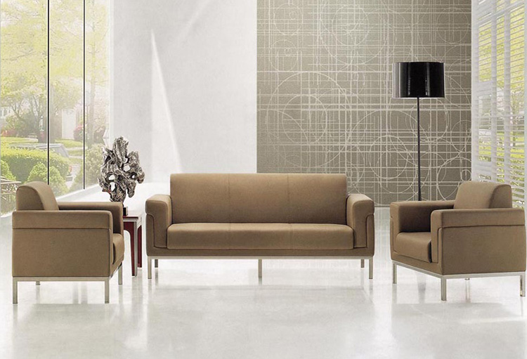 European luxury black office sectional modern leather sofa
