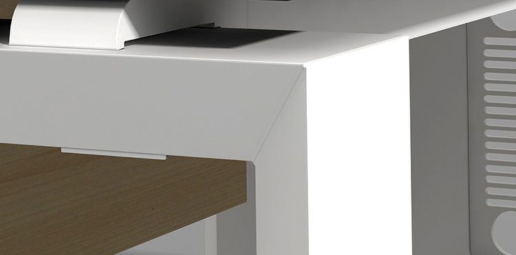 Cost-effective custom practical office furniture home office desk white steel frame wooden panel boss executive desk