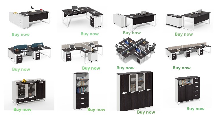 Office furniture modern MDF material administrative desk with auxiliary cabinet