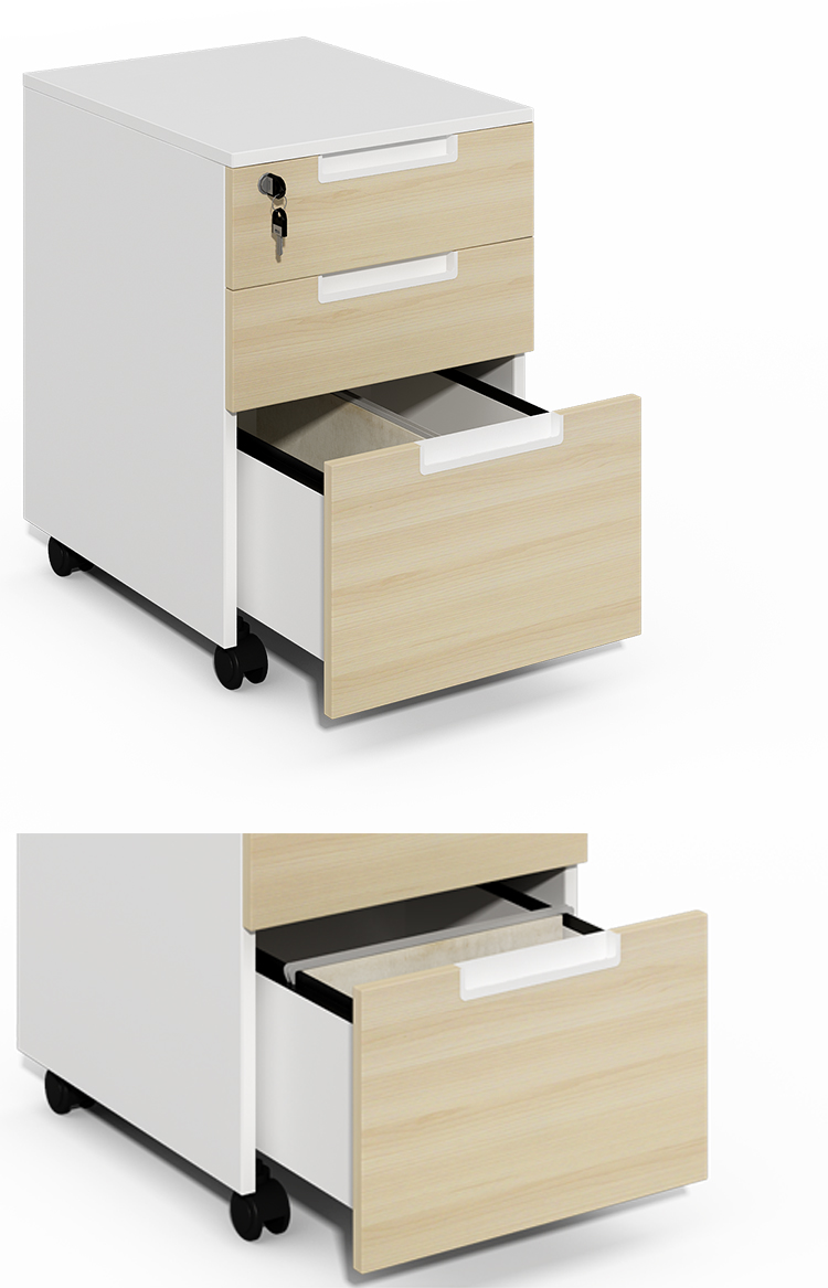 Factory direct supply wholesale practical beech wood three-drawer storage filing cabinet