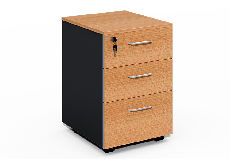 Factory direct supply wholesale practical beech wood three-drawer storage filing cabinet