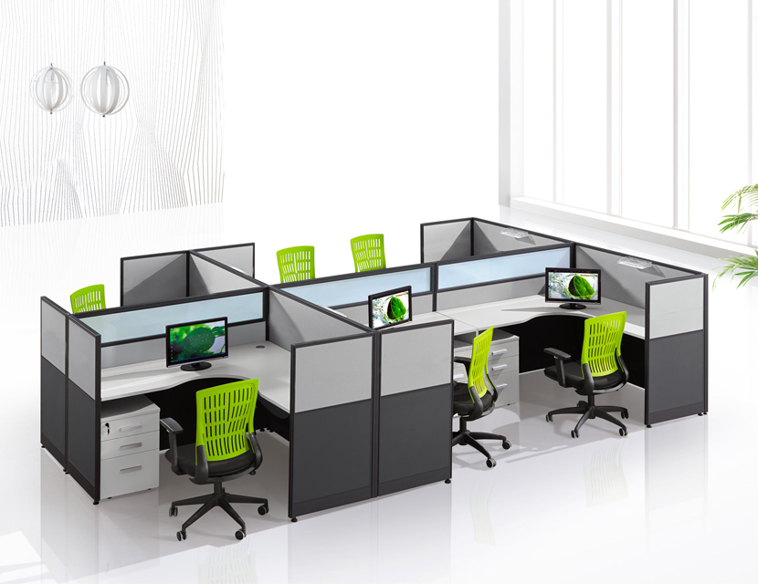 Desk Partition Screen Cubicle Office Workstation Cubicle For 6 Person