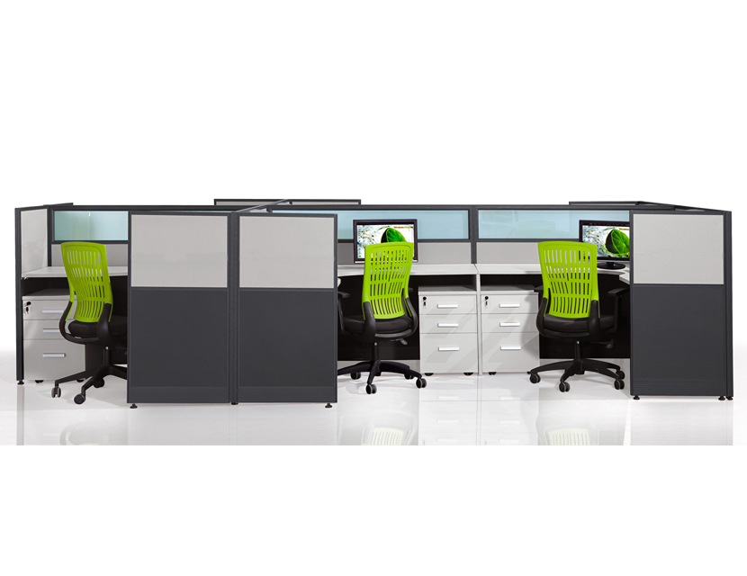 Desk Partition Screen Cubicle Office Workstation Cubicle For 6 Person