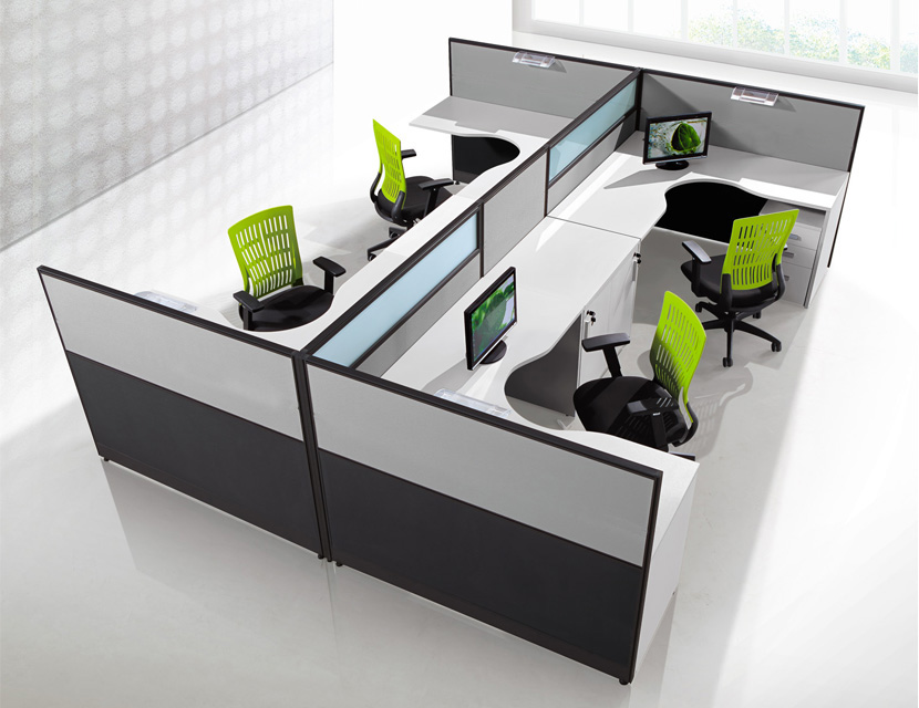 Desk Partition Screen Cubicle Office Workstation Cubicle For 6 Person