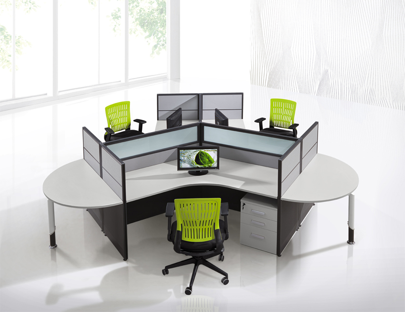 4 Person Cubicle Office Computer Workstation Desk Office Partition Manufacturer Directly Wholesale Modern Office Furniture