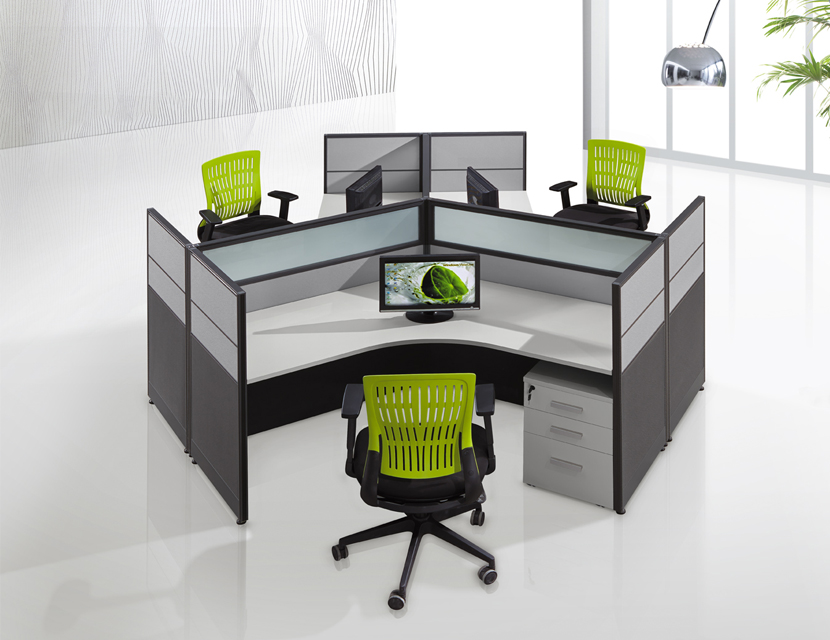4 Person Cubicle Office Computer Workstation Desk Office Partition Manufacturer Directly Wholesale Modern Office Furniture