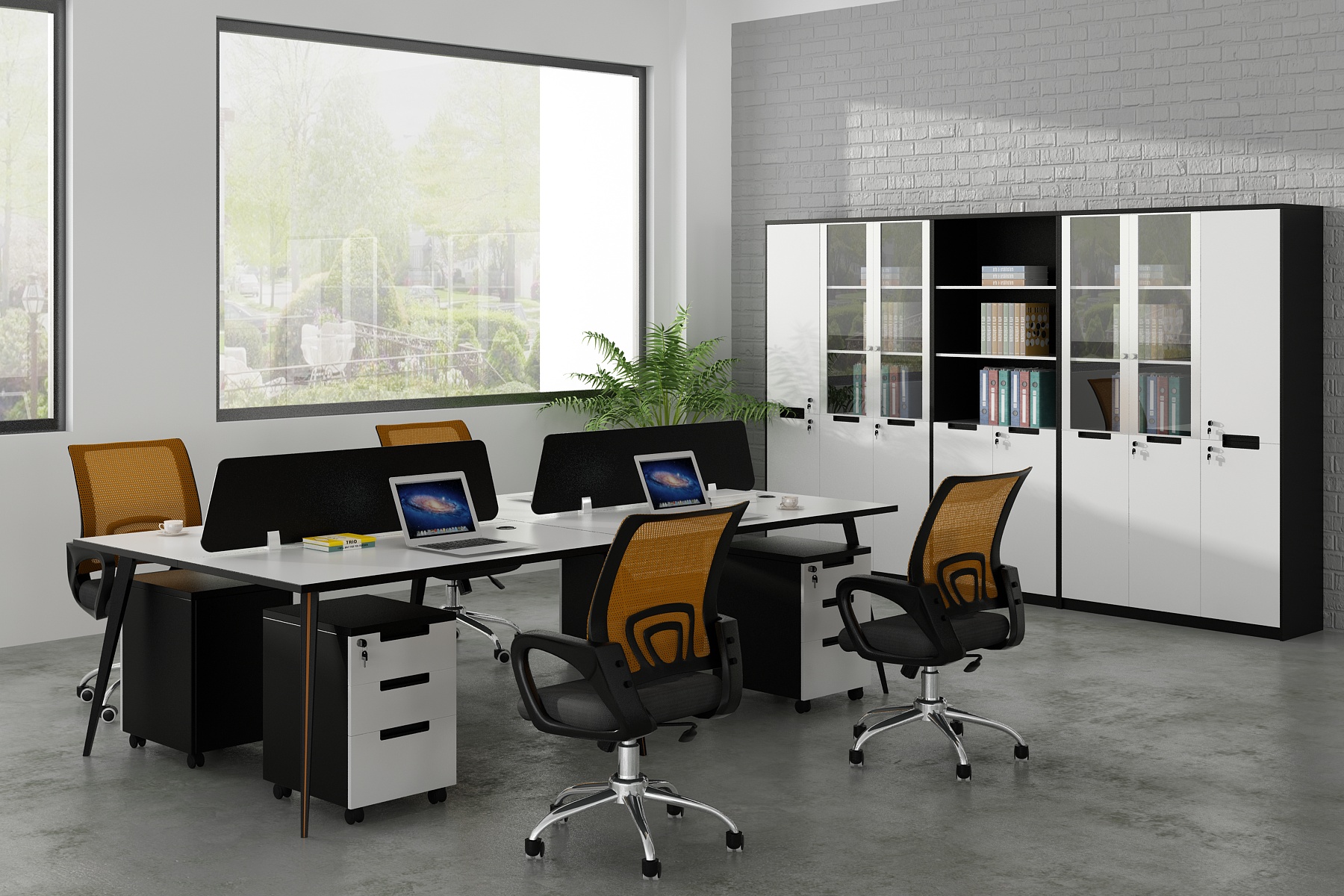Hot-selling model can be customized steel tripod 4 people partition call center multi-functional office workstation