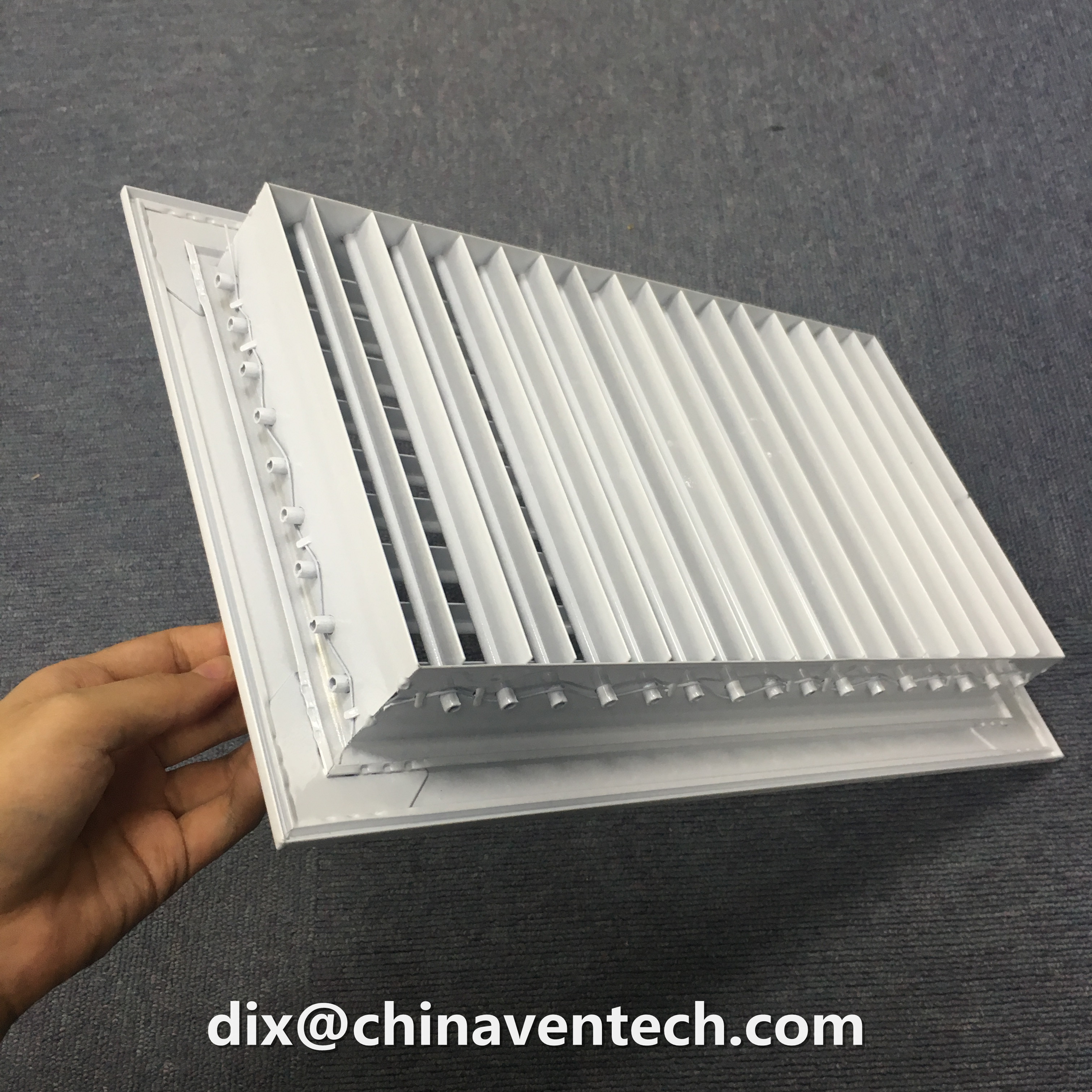 Hvac ventilation system aluminum double deflection supply air grille