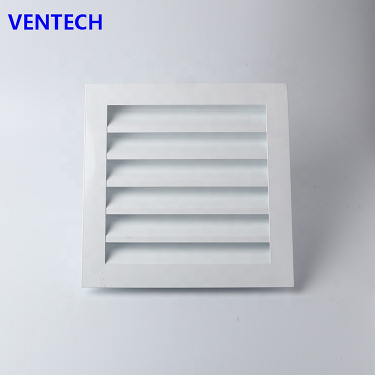 Aluminum Outside Wall Air Louver White Powder Coating Weather Louvers