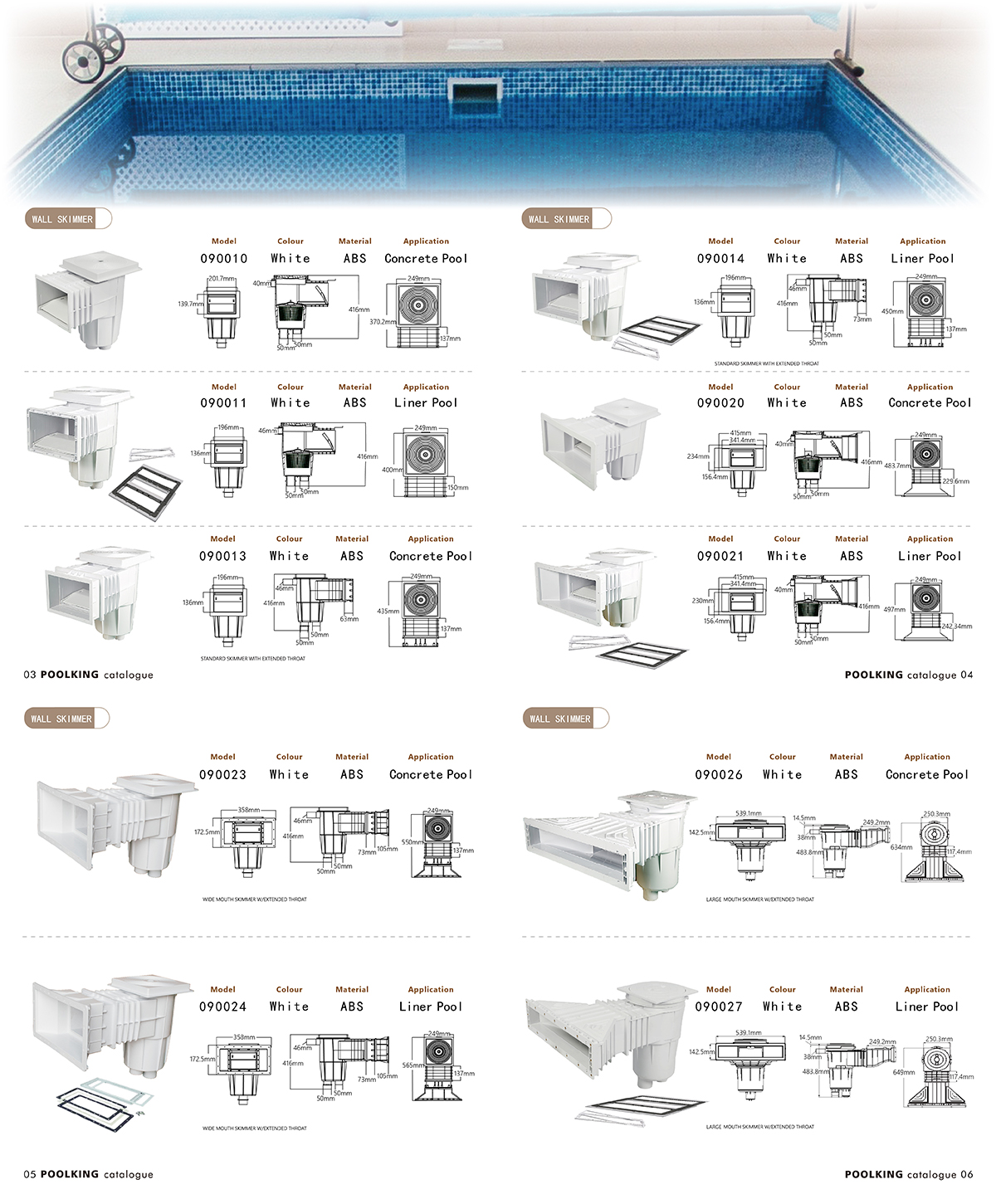Standard Skimmer For Concrete Pool