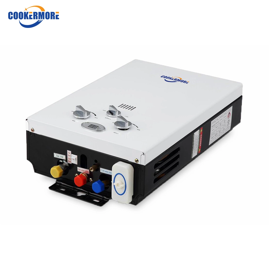 Cookermore - High Pressure Protect Mini Portable Gas Geyser Instant 6 Liter Gas  Water Heater Flue Type