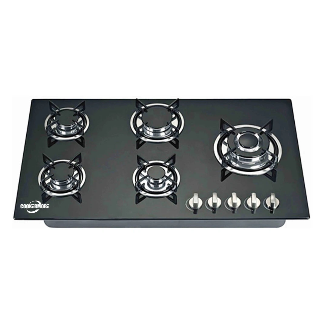 Bangladesh Five Burners Tempered Glass Cooking Kitchen Appliance Builtin Gas Hob