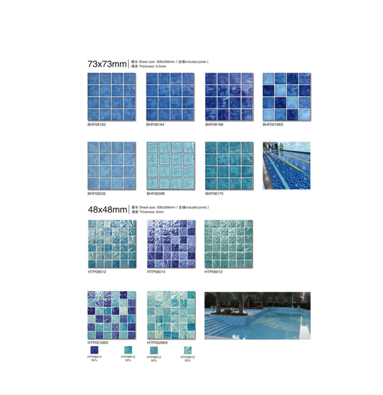 Discount Wholesale Light blue pool tiles