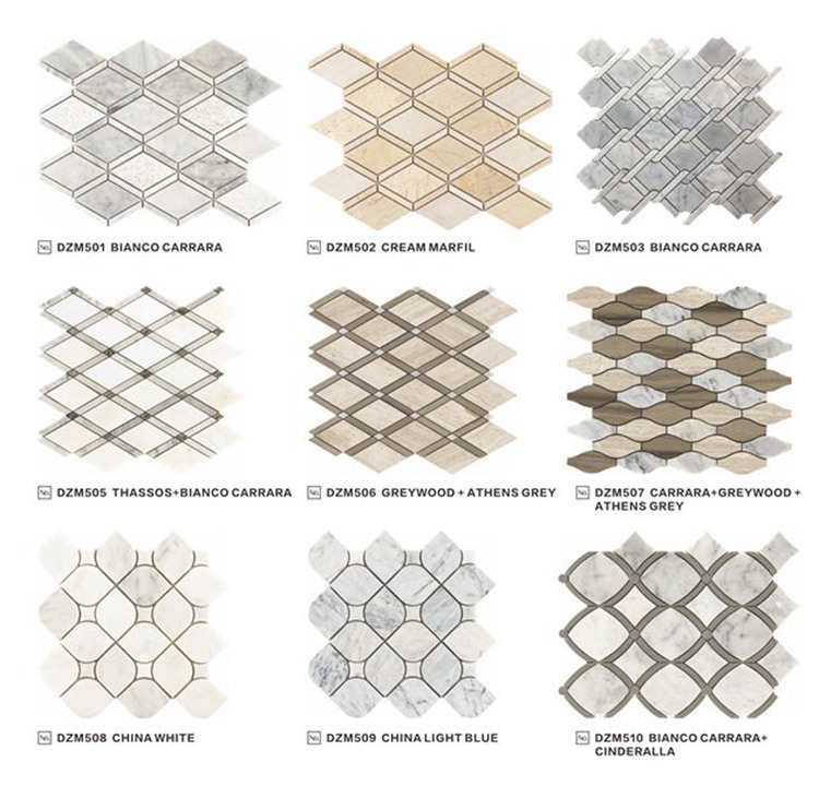 Grey Diamond tiles marble mosaic