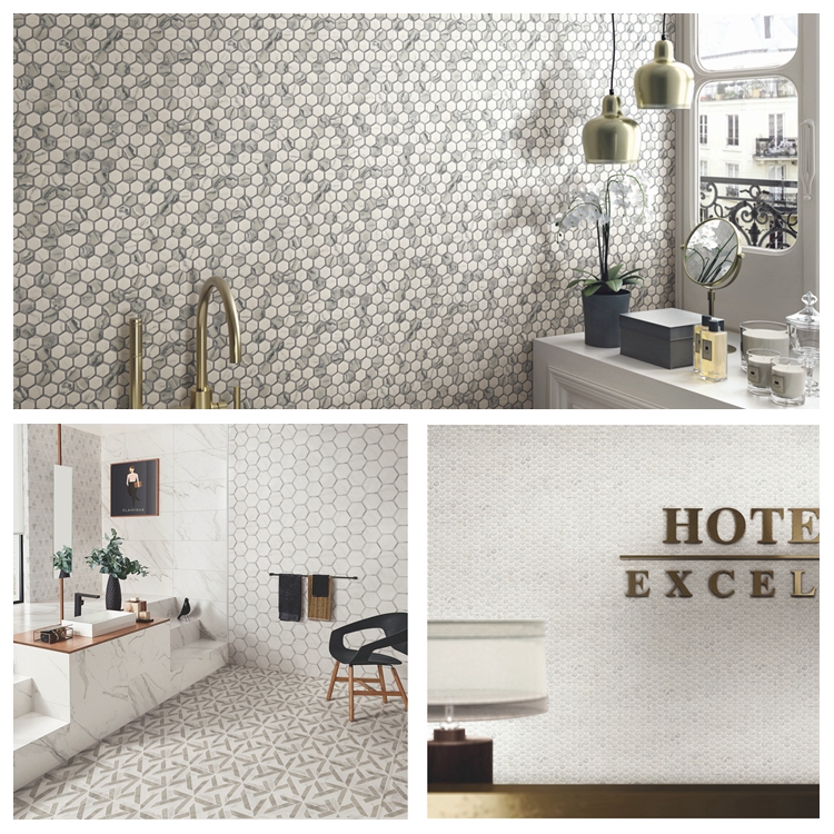 Pebbles porcelain mosaic