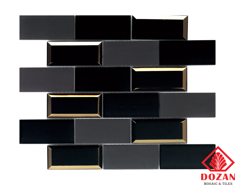 Discount Wholesale Classic Simplicity Living Room Black Glass Mosaic