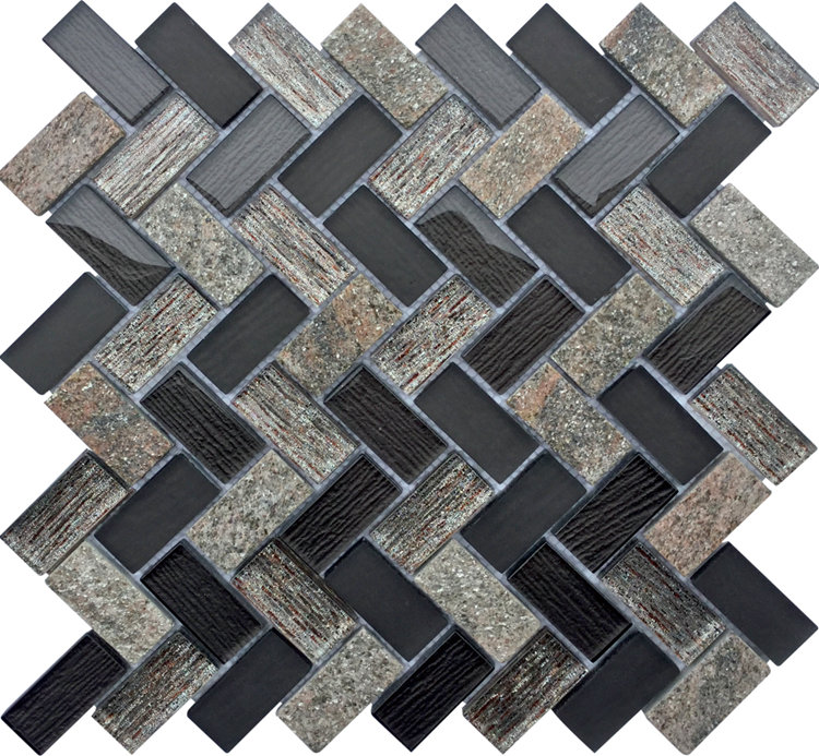 Classic Design Black Blue Arrow shape Marble Stone Mosaic Tiles
