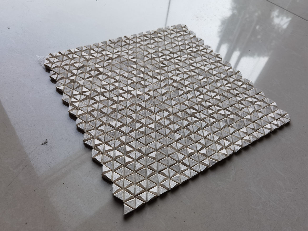 Grey 3D Triangular Stone Look Mosaic Tiles