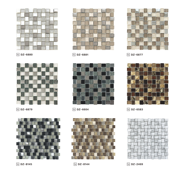 Best Selling Black Brown Diamond Shape Backsplash Glass Mosaic Tiles