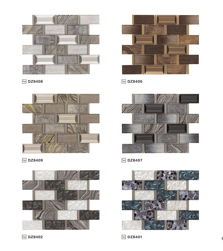 Best Selling Black Brown Diamond Shape Backsplash Glass Mosaic Tiles