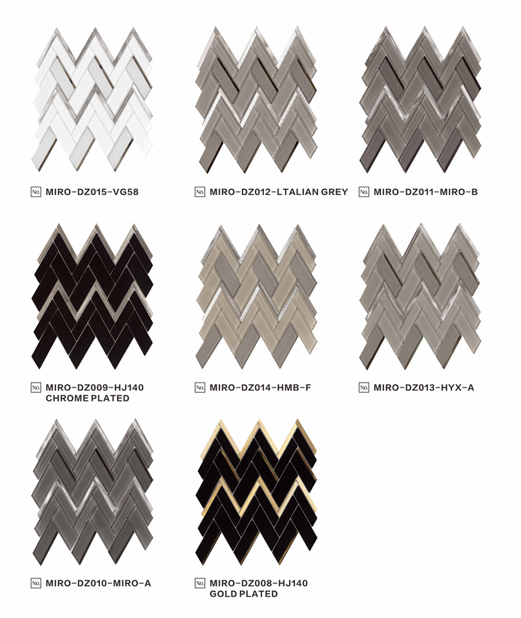 Art design Arrow shape High Performance black brown mirror tile