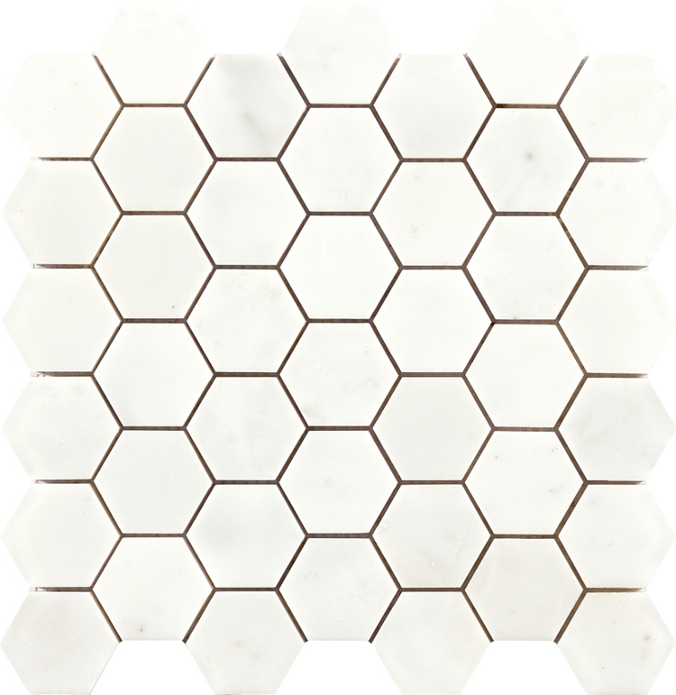 Simplicity Style JiGuangWhite Hexagon Stone Marble Mosaic Tiles
