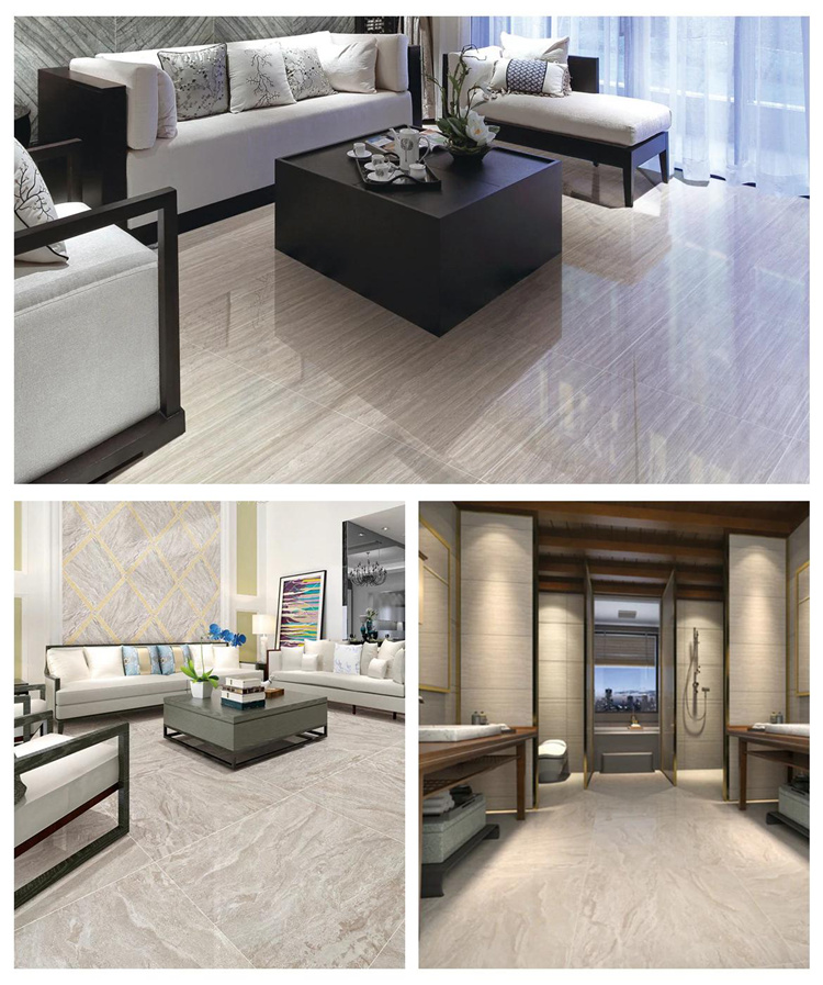 Bathroom Ceramic House Floor Wall Tile Designs 600x600mm Polished Glazed Porcelain Grey Marble Tiles